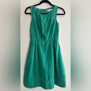 Boden Kelly Green Sleeveless 100% Linen Dress - Size 2 Regular